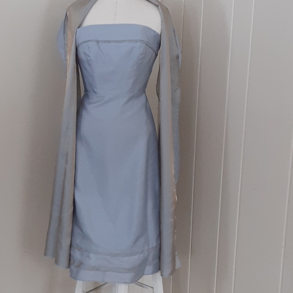 BELSOIE Dress. Strapless. Powder blue. - Picture 6 of 12